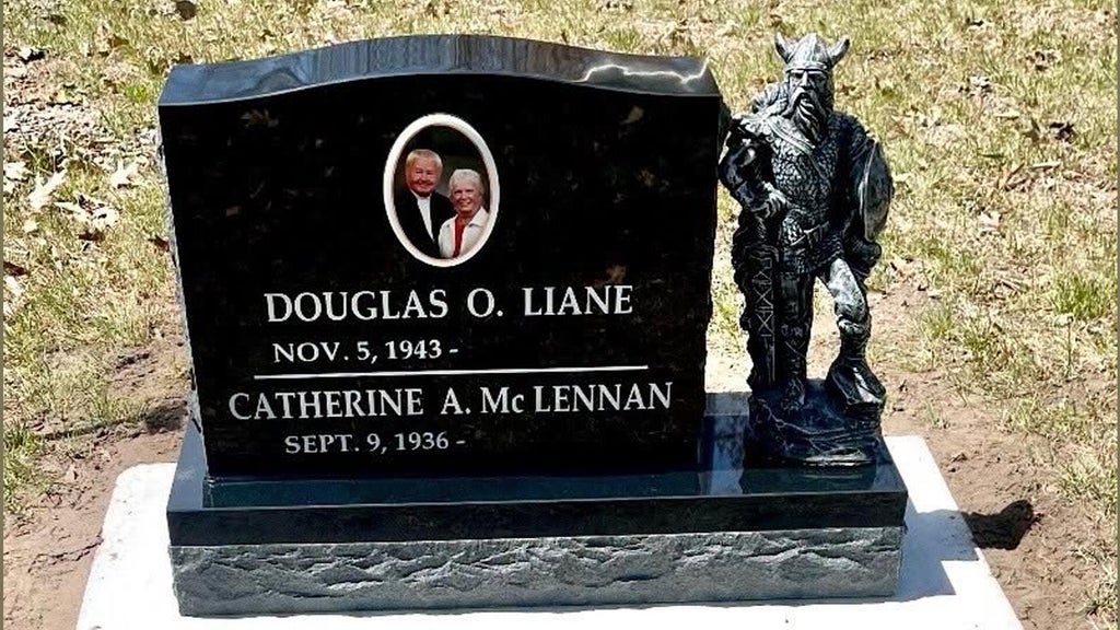 Viking statue stolen from gravestone in cemetery on Lac Mille Lacs, sheriff says — WCCO / CBS Minnesota, Woodbury Community news