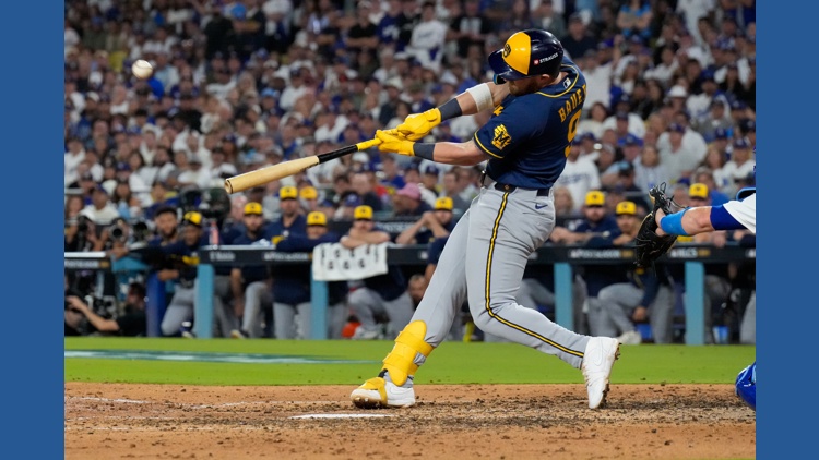 Brewers stun Dodgers with back-to-back homers in 7th inning and take 3-0 lead in NLCS with 6-2 win — KARE 11 Sports, Woodbury Sports news